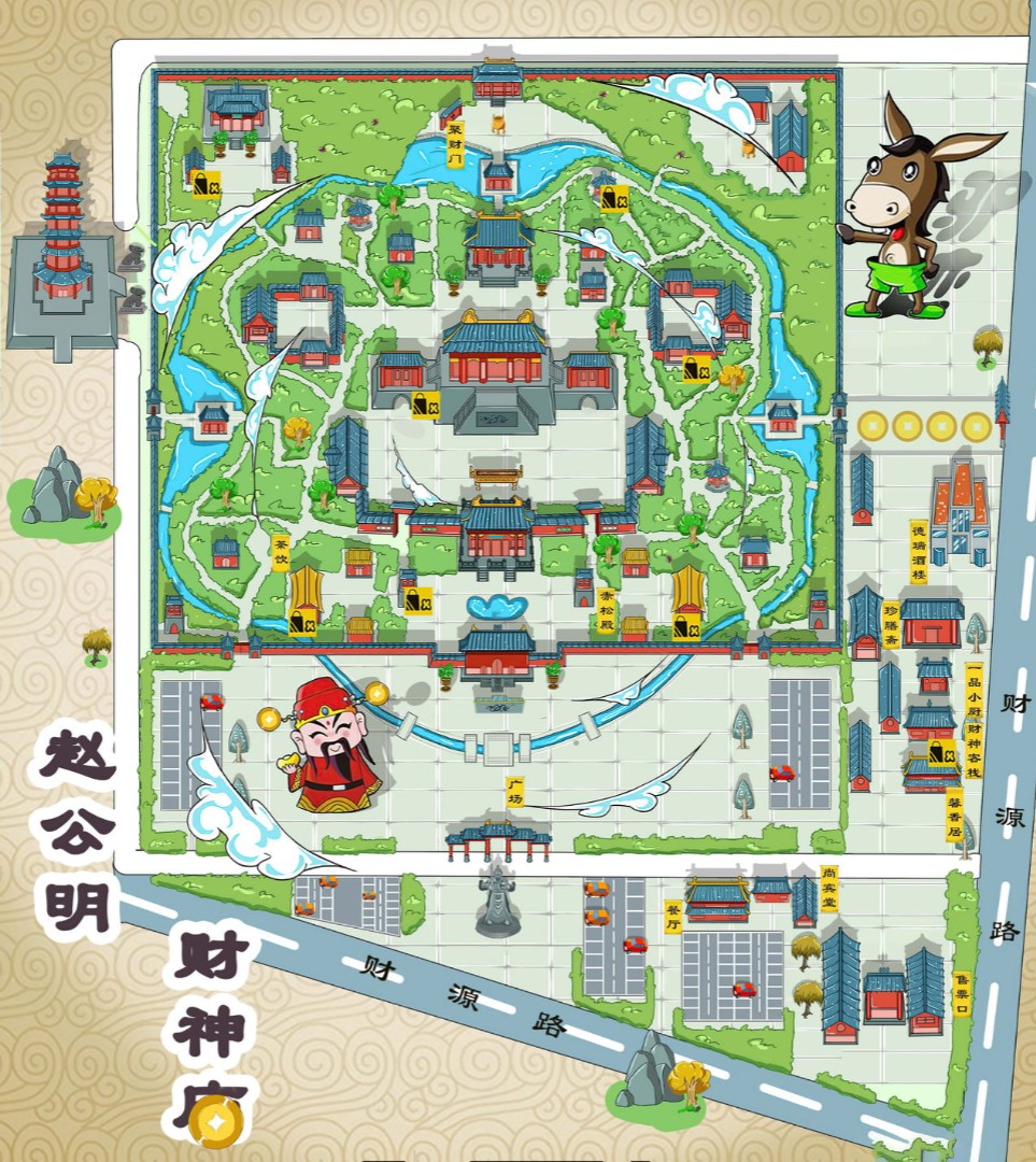 泗阳寺庙类手绘地图